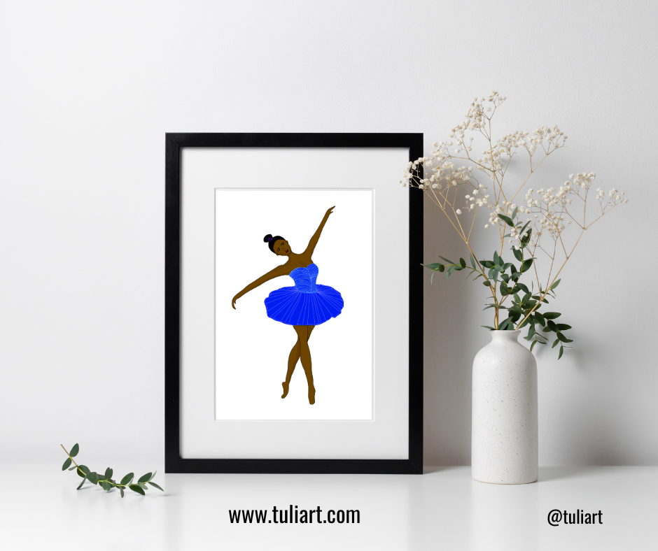 Ballerina Art Digital Illustration- Ayanna Blue