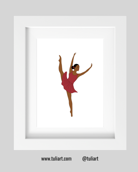 Ballerina Art Digital  Illustration- Lele