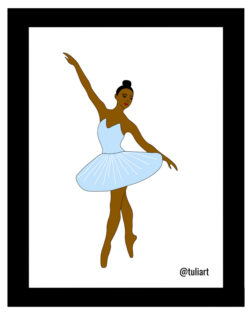 Ballerina Art Digital  Illustration- Simone Blue