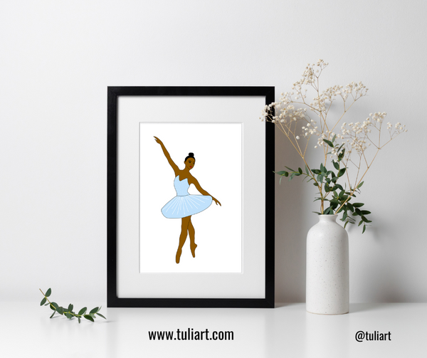 Ballerina Art Digital  Illustration- Simone Blue