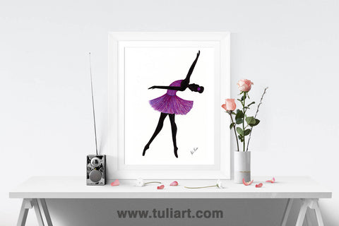 Ballerina Art Illustration - Ingrid Purple