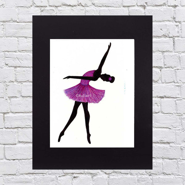 Ballerina Art Illustration - Ingrid Purple