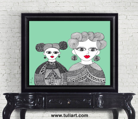 Afrik Art - Mama and Daughter