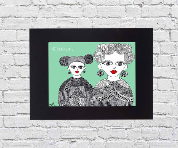 Afrik Art - Mama and Daughter