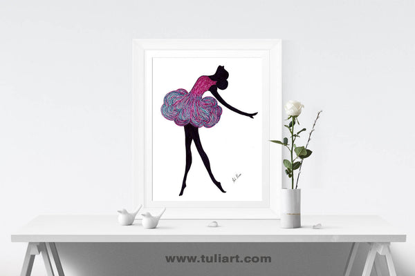 Ballerina Art Illustration - Tuli