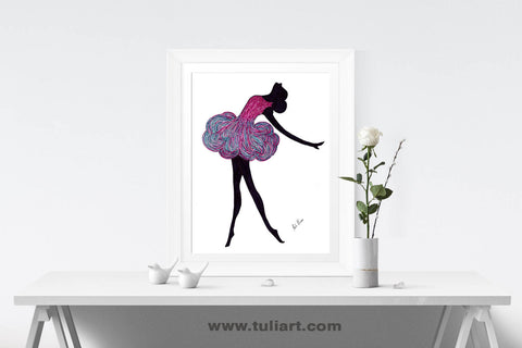 Ballerina Art Illustration - Tuli